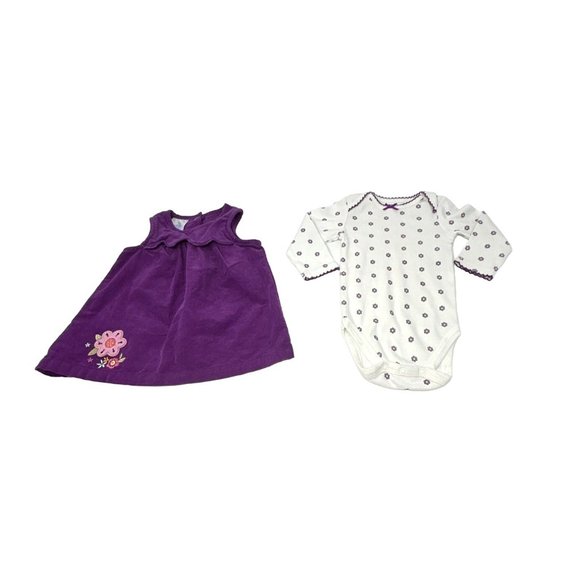 Baby Girl's 2 Piece Jumper and Body Suit Outfit, Leggings, & Shirt - Size 0-3 M - Picture 4 of 9